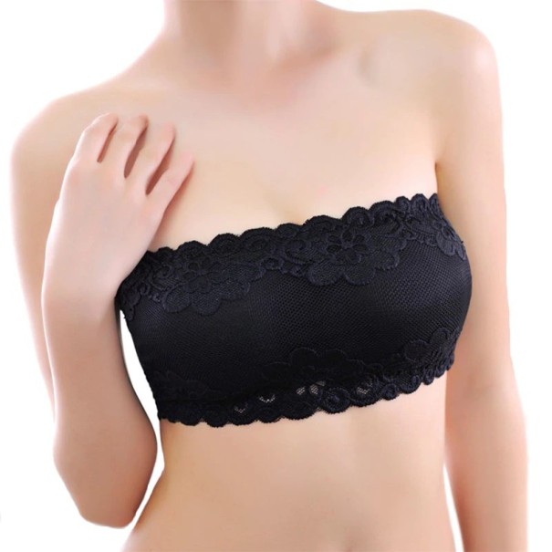 Women's Lace Strapless Bra J782 black