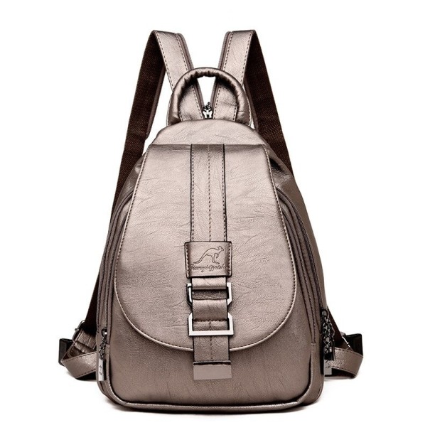 Women's Leather Backpack E789 gold