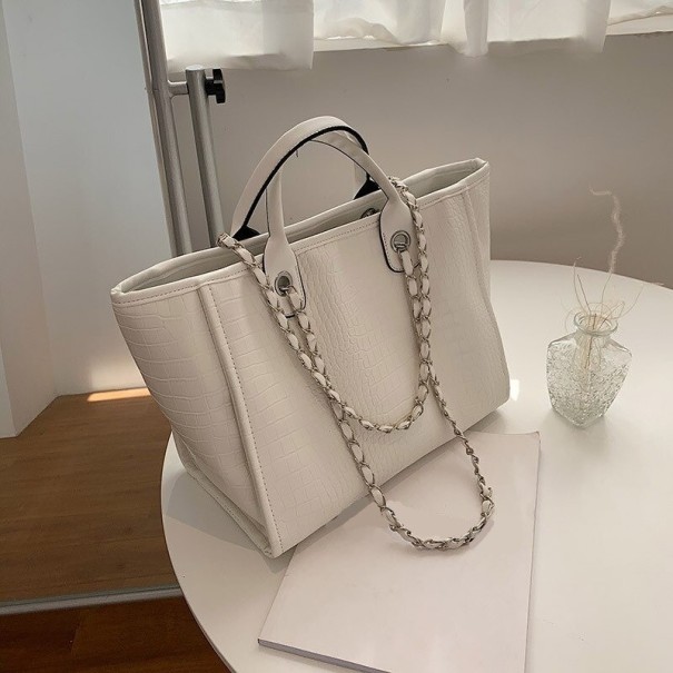 Women's Leather Handbag M1584 cream