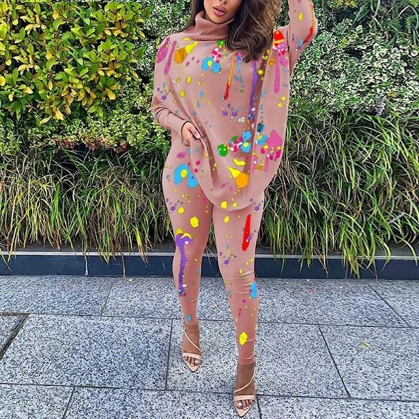 Women's Long Sleeve Top and Leggings B995 pink M