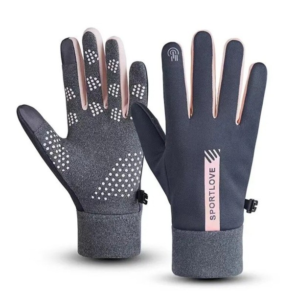 Women's Non-Slip Insulated Gloves Waterproof Gloves for Women Touchscreen Support Gloves Women's Windproof and Cold-Resistant Gloves grey