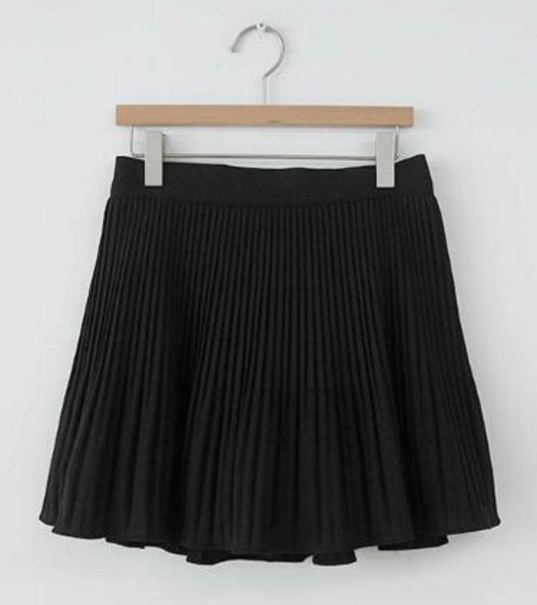 Women's Pleated Mini Skirt G103 black L