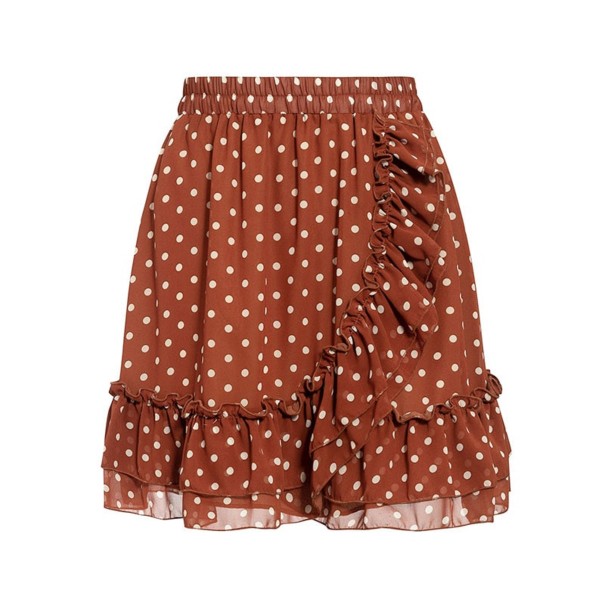 Women's Polka Dot Mini Skirt with Ruffles M