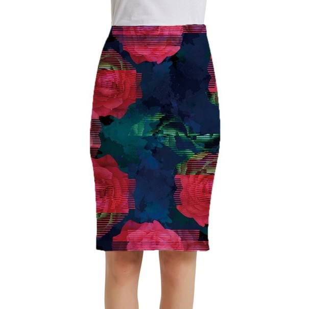 Women's Printed Pencil Skirt A1931 XS 4