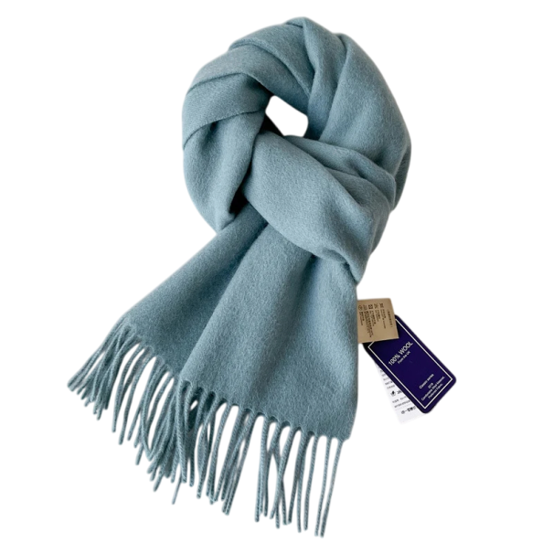 Women's Scarf 135–175 cm Plain Soft Wool Scarf with Fringed Ends Elegant Warm Fashion Accessory Suitable for Autumn and Winter turquoise