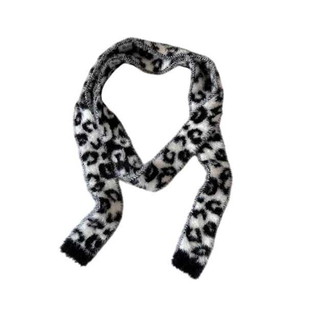 Women's Scarf 135–175 cm Striped Acrylic Scarf with Leopard Print Warm Soft Fashion Accessory for Autumn and Winter Stylish Comfortable Scarf for Elegant Wear 1