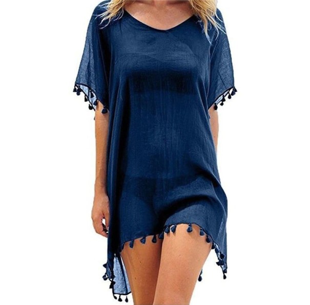 Women's Sheer Dress P262 dark blue