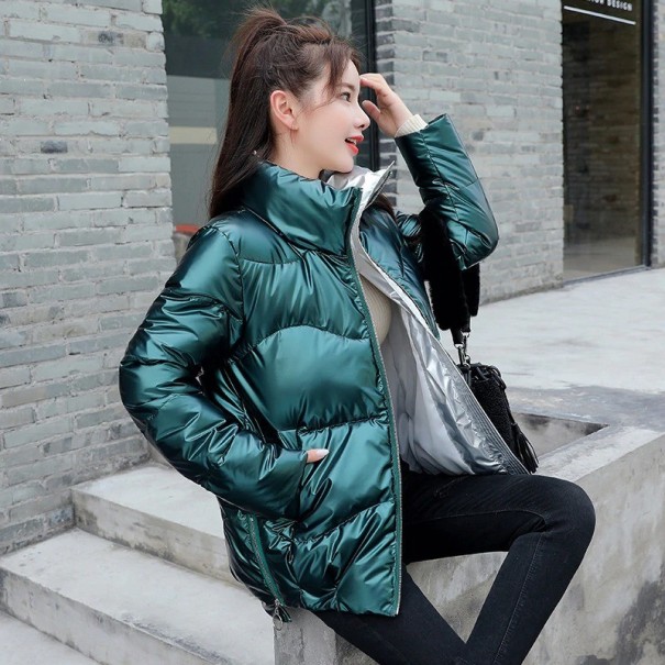Women's Shiny Winter Jacket green XS