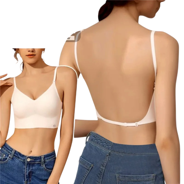 Women's Smooth Strapless Bra with Moulded Cups Nylon for Wearing Under Dresses Without Visible Lines beige M
