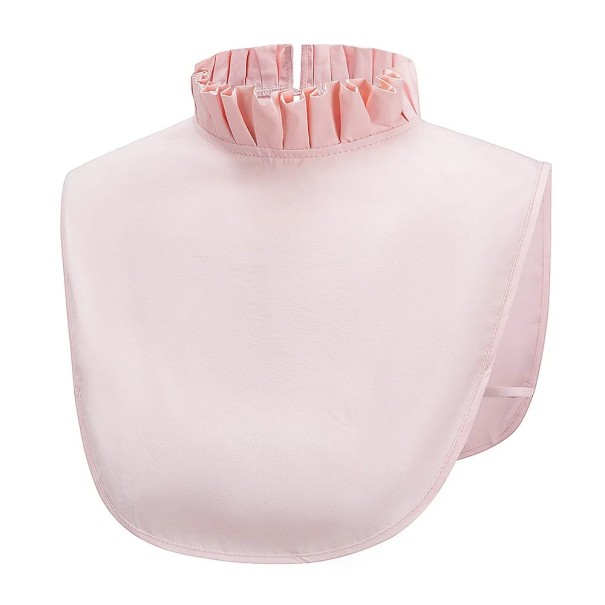 Women's Stand-Up Pleated Faux Collar Removable Collar Elegant Decorative Collar for Sweater Blouse Dress Fashion Accessory pink