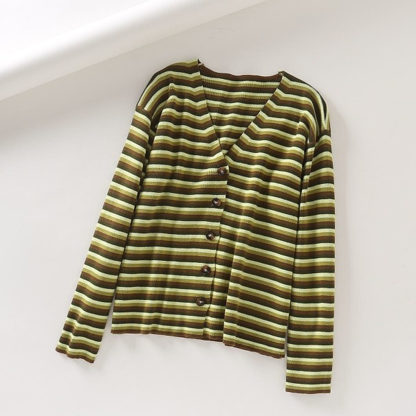 Women's Striped Sweater G389 green M