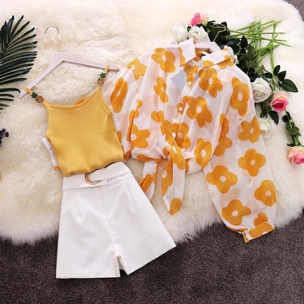 Women's Tank Top, Shirt and Shorts yellow M