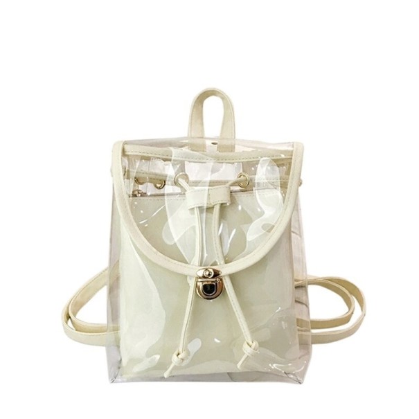 Women's Transparent Backpack E928 beige