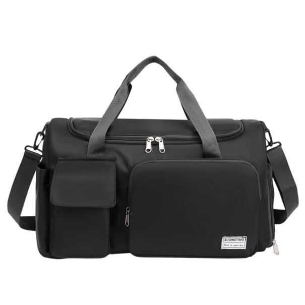 Women's Travel Sports Bag Oxford 47 x 26 x 20 cm Bag with Shoulder Strap Handles Practical Shoe Compartment black