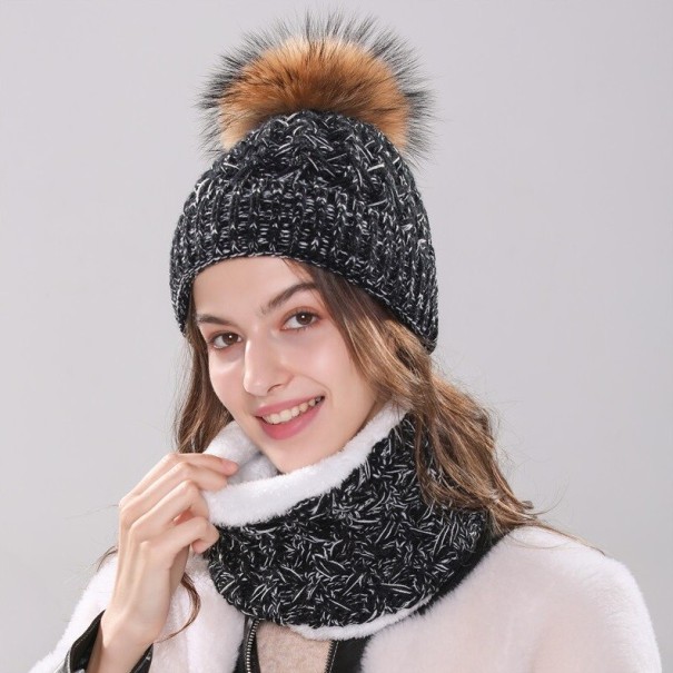 Women's Winter Hat with Neck Warmer A1 black