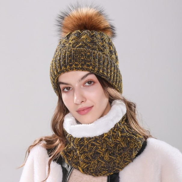 Women's Winter Hat with Neck Warmer A1 brown