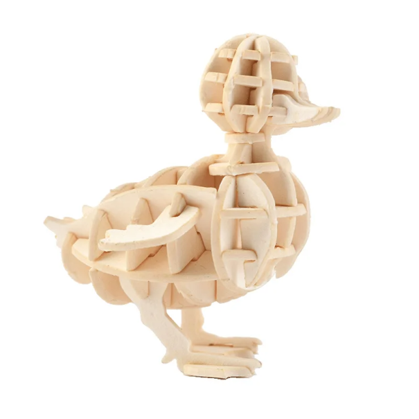Wooden 3D Puzzle 41 x 32 x 43 mm Duck Model DIY Animal Jigsaw Assembly Kit for Children and Adults Handcrafted Decoration 1