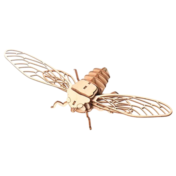 Wooden 3D Puzzle Cicada DIY Animal Model Hand-assembled Natural Decoration Assembly Kit Gift for Children Teenagers and Adults 1