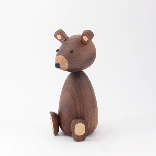 Wooden Bear Figurine L