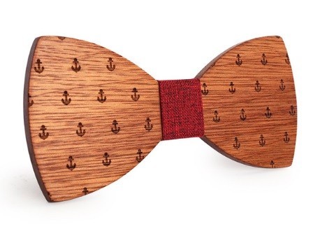 Wooden Bow Tie - Anchor J643 3