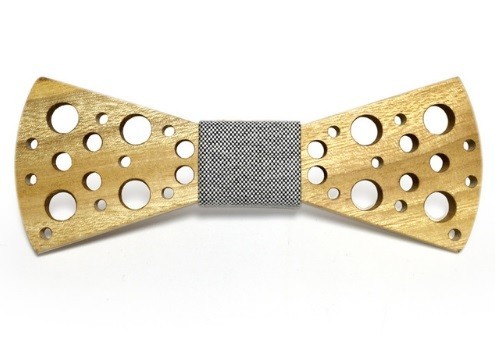 Wooden Carved Bow Tie J652 5
