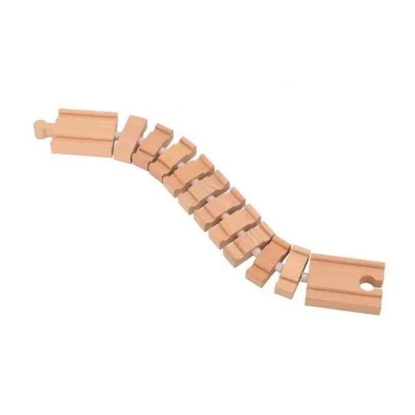 Wooden Movable Track 32.5 x 4 x 1.2 cm Flexible Joint for Smooth Track Connections Train Track Extension Adaptable Piece for Children 1