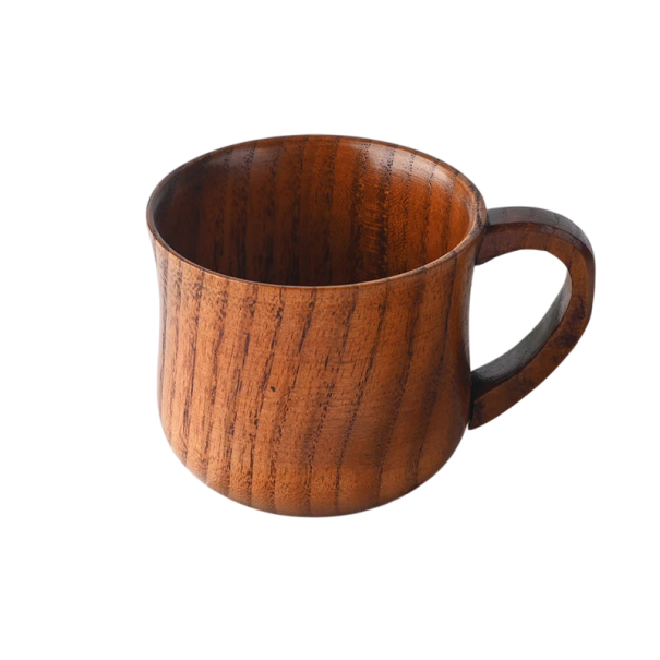Wooden Mug with Handle 200 ml Jujube Cups Solid Mug for Coffee and Tea Natural Wooden Cup 7x7x9.5 cm for Hot Beverages 1