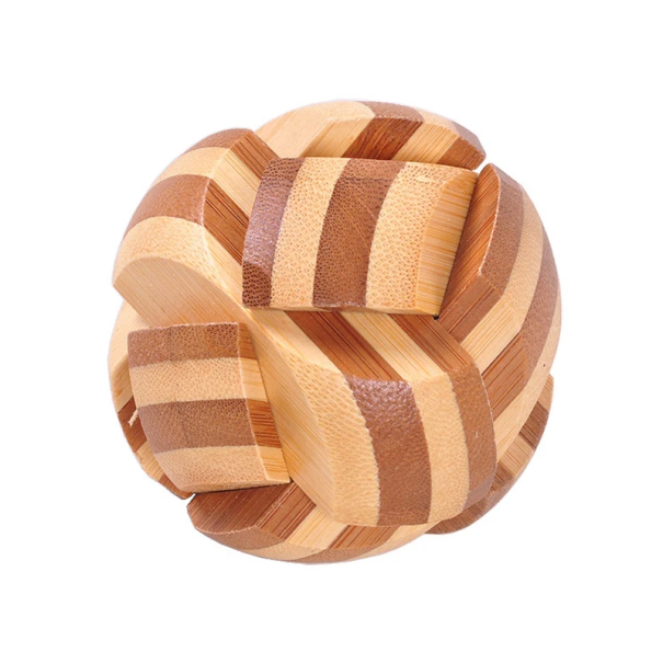 Wooden Round Puzzle 4.5 x 4.5 cm Small Logic Toy Traditional Wooden Puzzle Developing Logic Motor Skills Relaxation 1