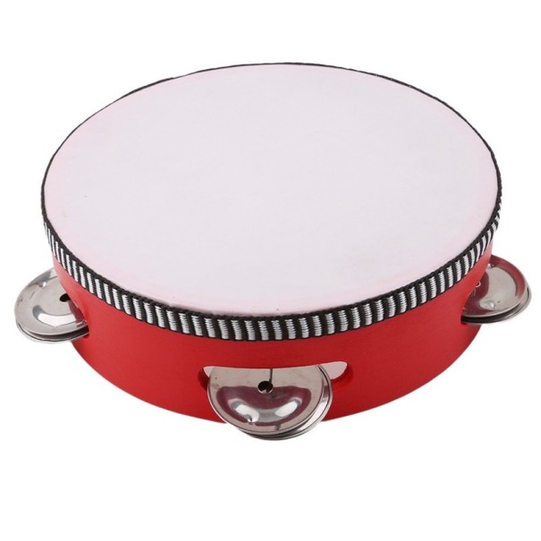 Wooden Tambourine red