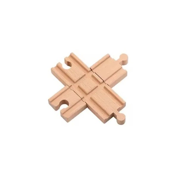 Wooden Train Track Junction 11 x 11 x 1.2 cm Intersection for Connecting Multiple Directions Practical Piece for Building a Branched Train Track 1