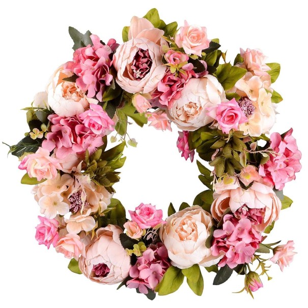 Wreath artificial with peonies 1