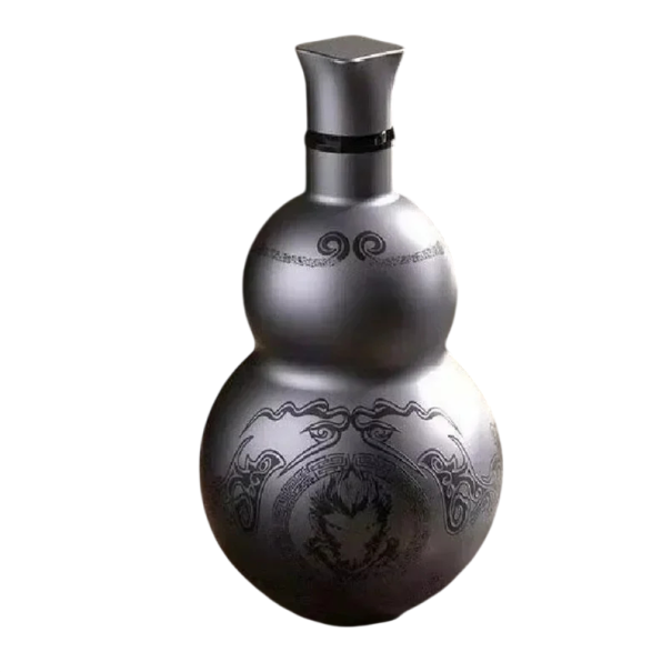 Wukongin eristetetty termoskannu kurpitsan muotoisena 500 ml ruostumatonta terästä musta 3D design pullo korkilla harmaa
