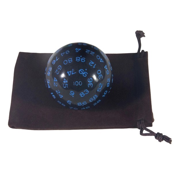 Würfel D100 4,8 cm Akryl zehnseitiger Würfel mit Beutel für RPG Brettspiele Familienspiele und Rollenspiele blau