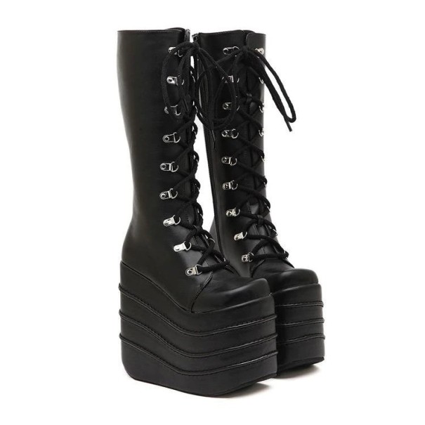 Wysokie buty damskie na platformie 39