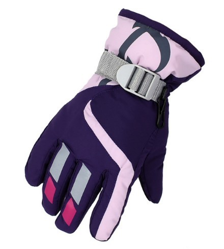 Wysokiej jakości rękawice narciarskie dla dzieci fioletowy