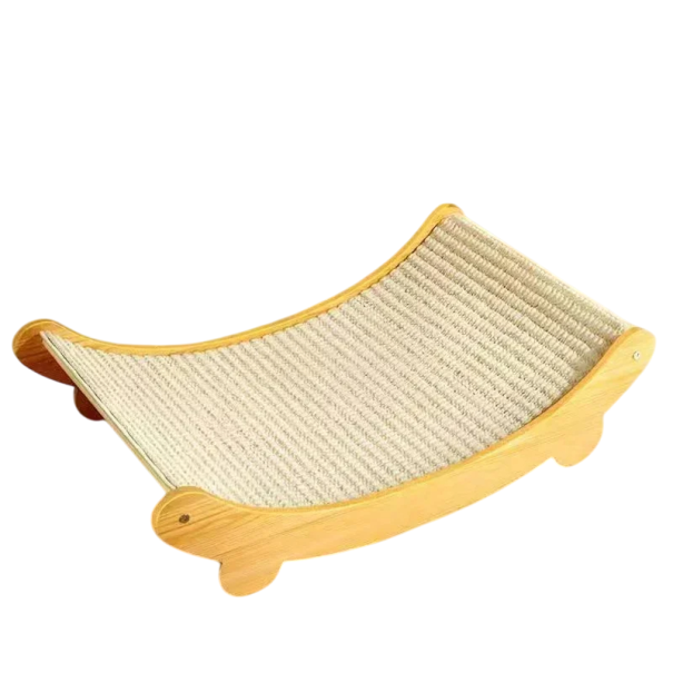Ξύλινο ξύσιμο για γάτες L 50x32 cm Κρεβάτι και επιφάνεια ξυσίματος από φυσικό σισάλ Σταθερό πλαίσιο για γάτες έως 6 κιλά 1