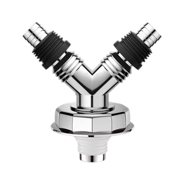 Y-conector de desagüe de suelo para lavadora, cromado, adaptador universal de manguera para lavavajillas y triturador de basura, descarga por gravedad 1