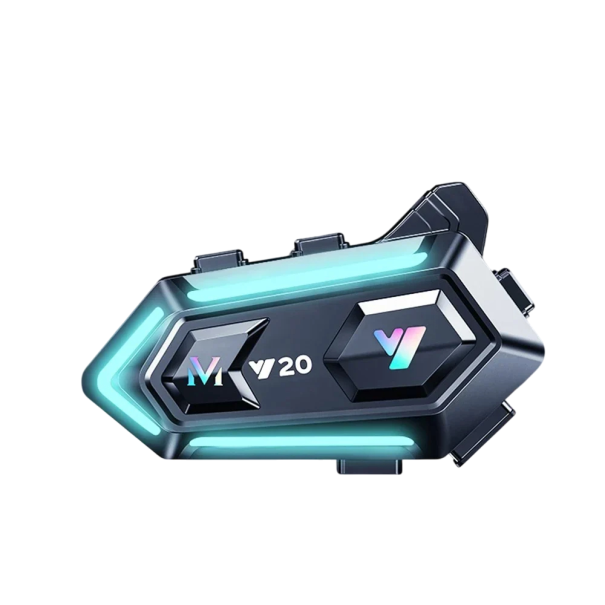 Y20 Motorcycle Intercom with Soft Microphone Bluetooth 5.3 IPX6 Waterproof CVC8.0 Automatic Call Answering Up to 68 Hours Battery Life 1