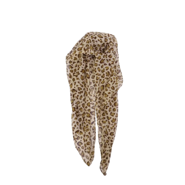 Y2K Retro Leopard Headscarf 62 cm Women's Fashion Headwear Warm Comfortable Party Accessory for Women and Girls light brown
