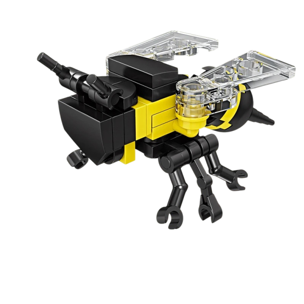 Yellow-Black Wasp Construction Set 41 Pieces Folding Insect Model Transparent Wings Creative Construction Set For Fun Assembly and Display 1