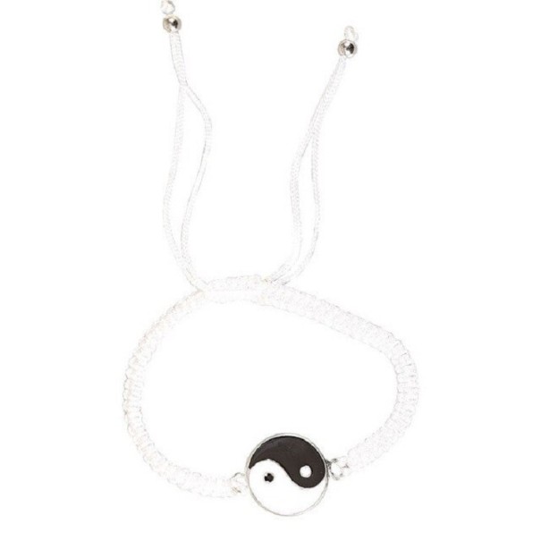 Yin- und Yang-Schnurarmband J112 weiß 1