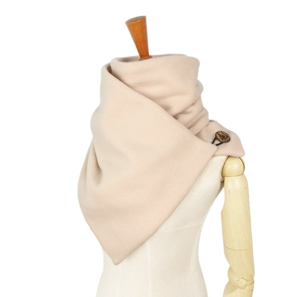 Yksivärinen huivi sivukiinnityksellä beige