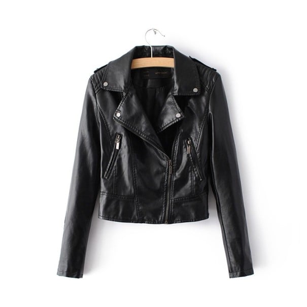 Ylellinen naisten biker-takki - Musta XS