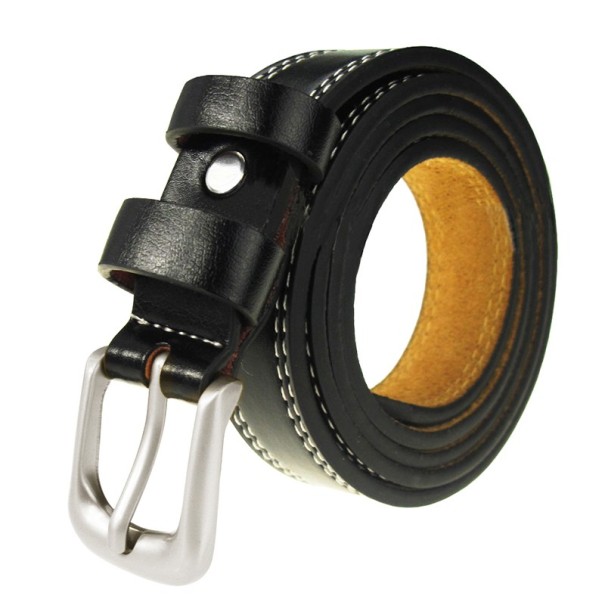 Ylellinen naisten nahkavyö J916 musta 100 cm