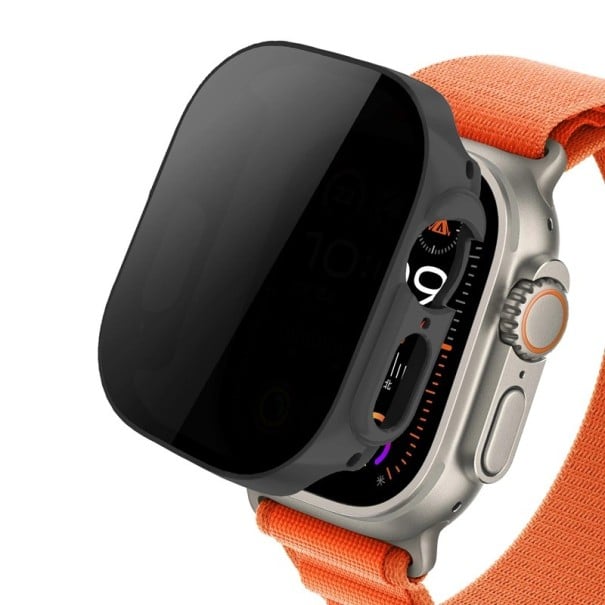 Zabezpečený kryt Apple Watch 44 mm Series 4 5 6 SE Anti-spy pouzdro z tvrzeného skla ochranný kryt iWatch ochrana displeje hodinek černá