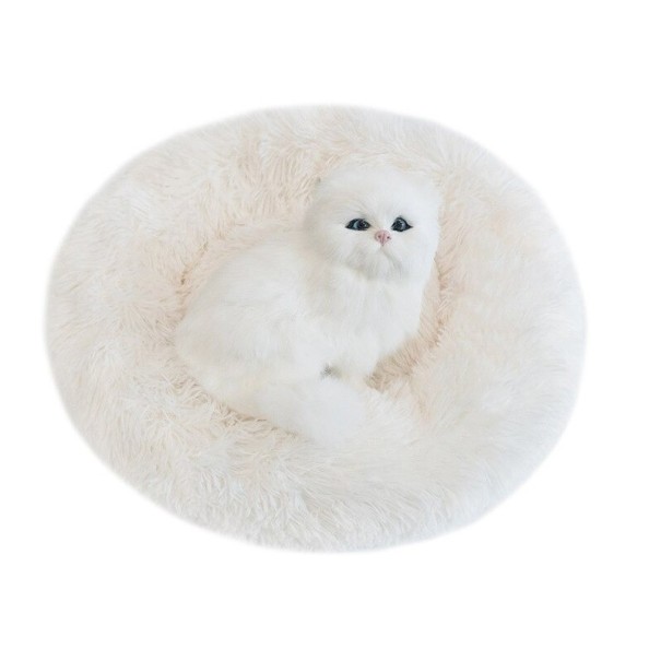 Zacht bed voor katten en kleine honden wit 80 cm