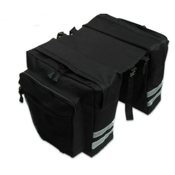 Zadná cyklistická taška 31,5 x 31,5 x 23 x 16 cm Nylon Vodoodolná Oboustranná taška na nosič bicykla čierna