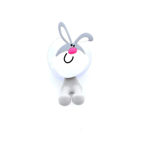 Zahnbürstenhalter mit Saugnapf 7,5 x 4 cm Hase Silikonhalter für Zahnbürsten PVC Wandorganizer für Kinder 1