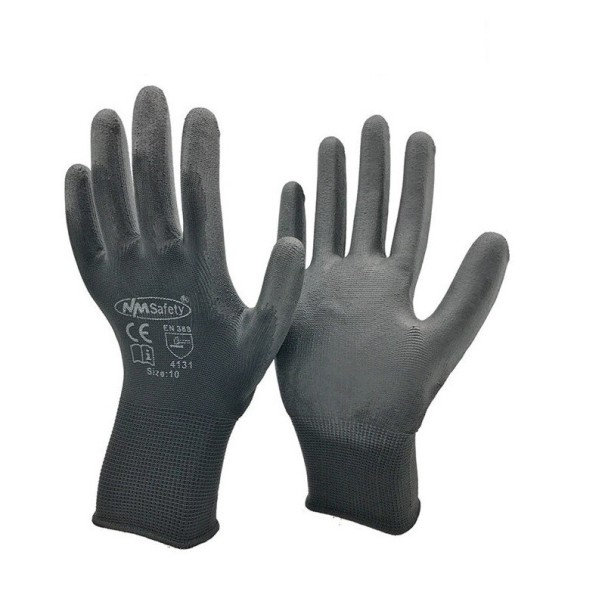Záhradné rukavice 12 párov čierna S