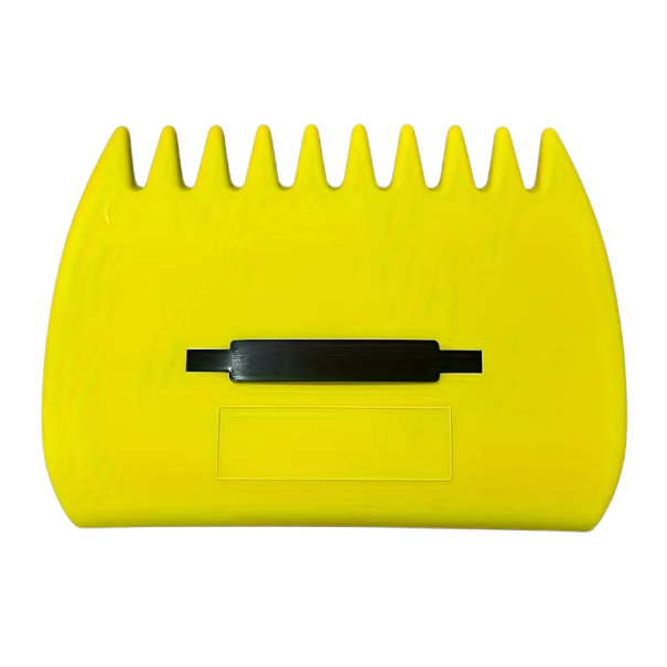 Zahradní ruční hrábě s ergonomickým držadlem 33 x 24,8 cm plastové žluté pro sběr listí a úklid nečistot na trávníku žlutá